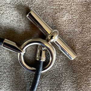 Hermes Glenan Double Wrap Bracelet   in Black Calfskin Leather. 15 Inches